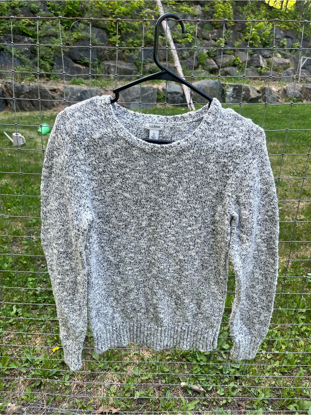 L.L. Bean Women's Gray Marled Scoopneck Sweater